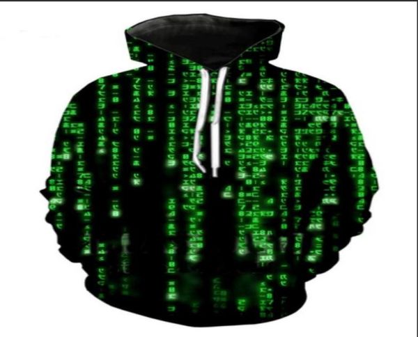 

new fashion 3d hd print men women movie the matrix pullover hoodies street wear casual hip hop pockets sweatshirt clothing r0182535250079, Black