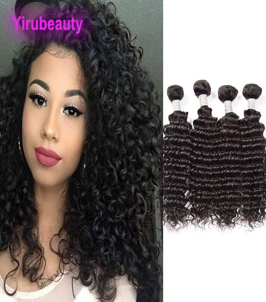 

brazilian 4 bundles deep wave hair extensions 828inch curly human hair deep wave natural color 95100gpiece4470797, Black;brown