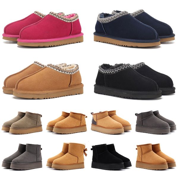 

uggity boots for women designer women boot tasman snow winter sheepskin boots fashion ladies tazz platform fur slippers classic suede wool a, Black