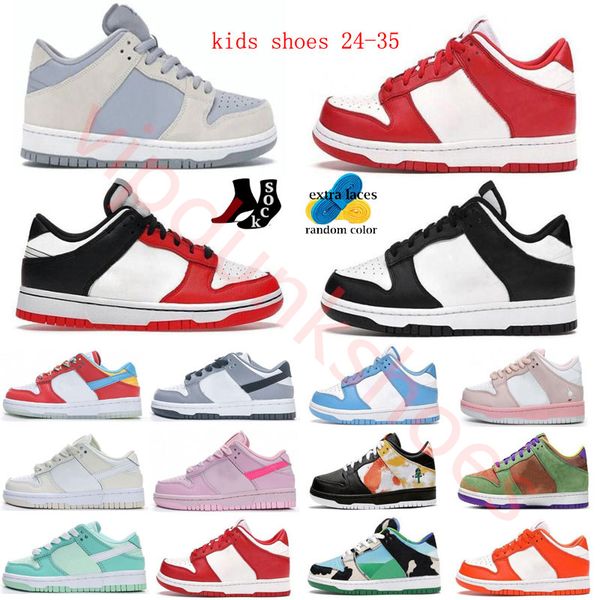

kids baby panda low classic running shoes sneakers black white red pn dust corduroy athletic gym red grey fog unc valentine's day sandr