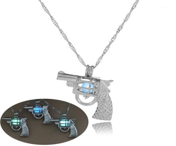 

glowing gun necklace glow in the dark cowgirl gypsy pistol pendant necklace for men or women14341735, Silver