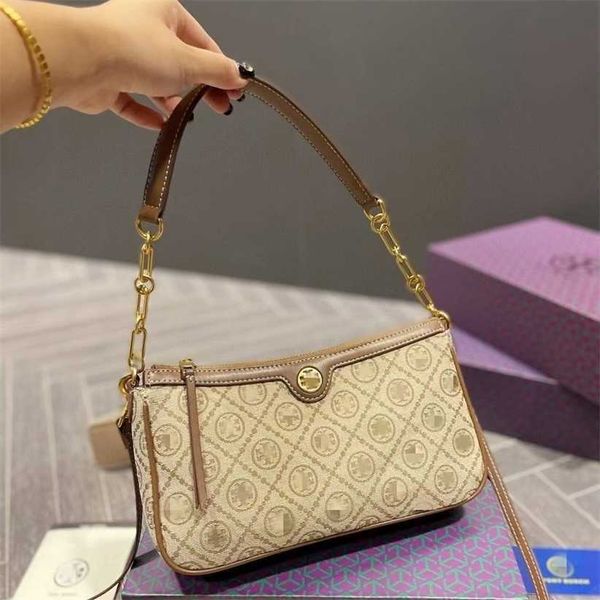 

50% off designer bag 2024 early launch tb old flower underarm single shoulder zipper cross fashion versatile new moon chain bar women's