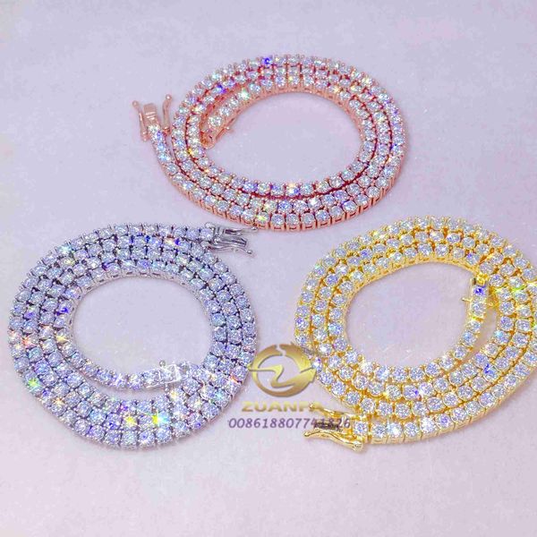 

oem custom hip hop jewelry bracelet ice out man women 4mm small d colour vvs natural diamond moissanite tennis chain, Silver