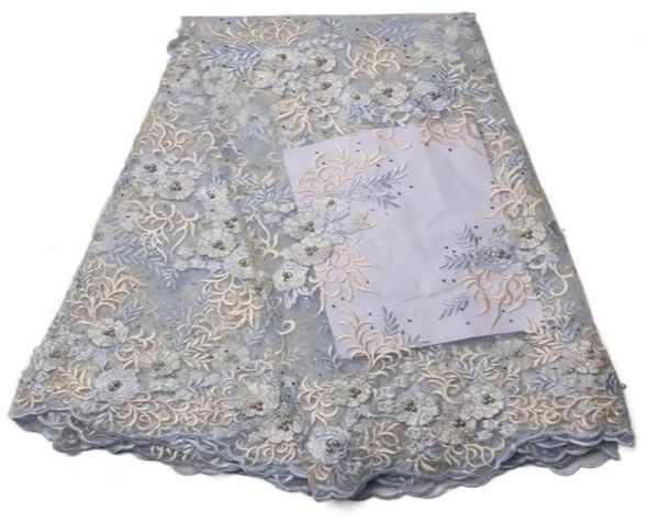

african tulle lace fabric french net lace with beadings nigerian embroidery tulle guipure lace gynl006457570566586271, Black;white