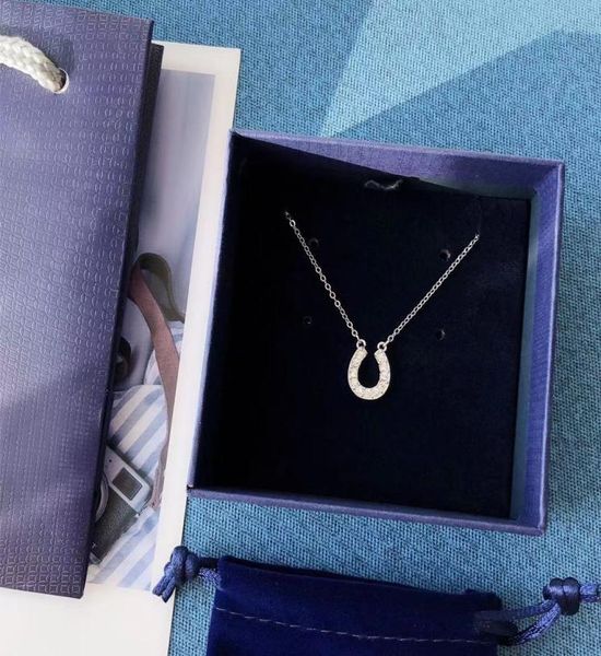 

chain designer brand classic lucky white gold horseshoe inlaid crystal necklace clavicle 11797247220050, Silver