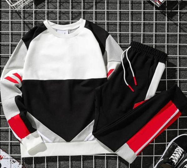 

2022 new sweater suit tracksuits circular collar hoodie set spring autumn style with couples patchwork loose jumper casual siut8612252, Gray