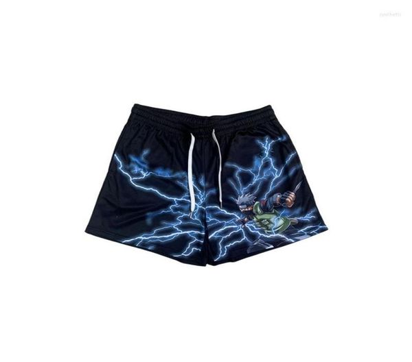 

men039s shorts anime mens gym fitness bodybuilding jogging workout male short pants sport run breathable quick drying mesh swea8905633, White;black
