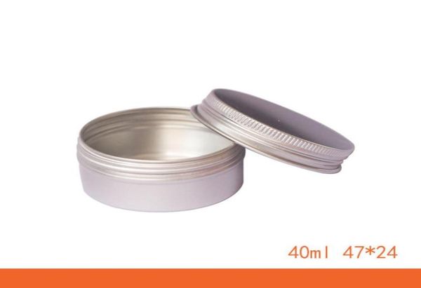

cosmetic cream container screw cap pomade packing box 40ml round empty candy box aluminum lip balm candle jar dia 47mm tin cans5131975