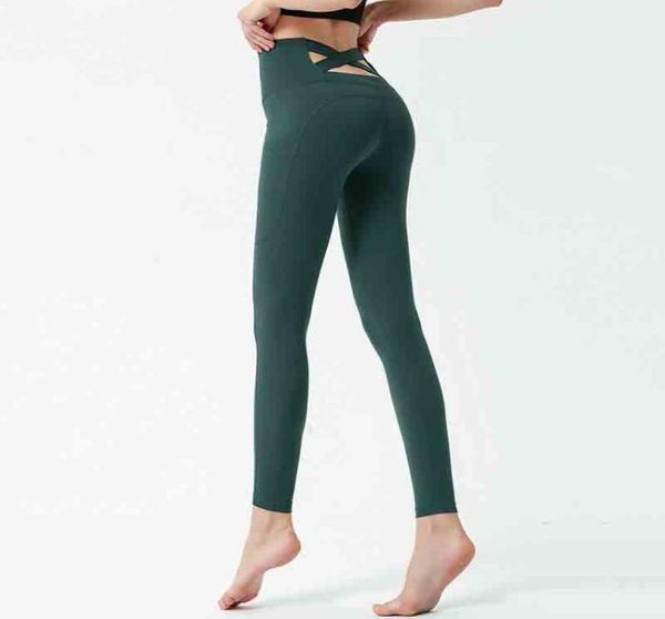 

leggings women yoga pants fitness sports bare feeling hip running fast dry high waist tight training ninepoint1461598, Black