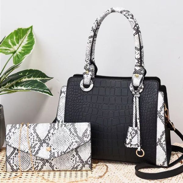 

new luxury totes bags designer handbags leather shoulder bag serpentine alligator two-tone crossbody coposite purse large capacity shopping