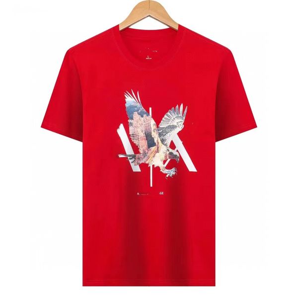 

ax shirt desinger shirts mens clothes fashion cotton casual chest letter eagle pattern printing luxury short sleeve breathable anti-wrinkle, White;black