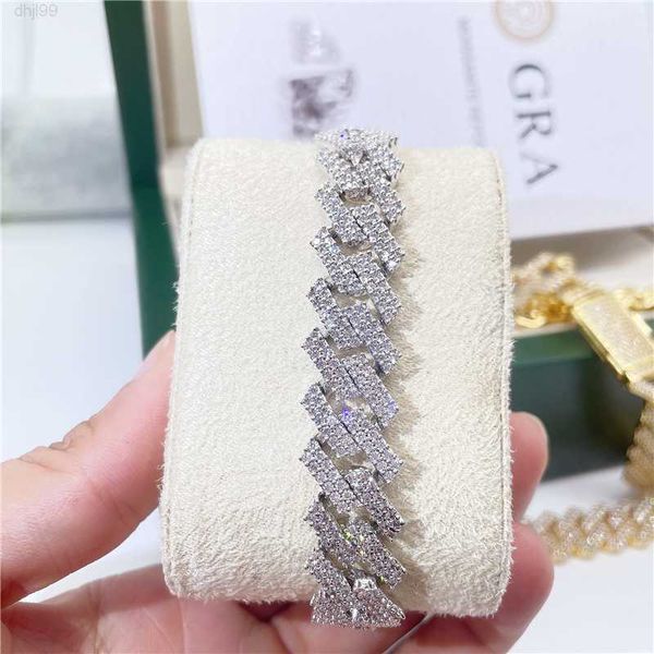

vvs moissanite diamond cuban link chain bracelet men's cuban link chain bracelet, Silver