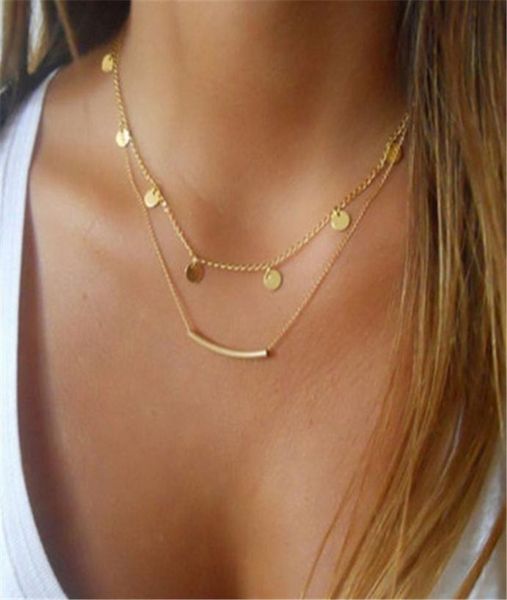 

bohemian layered necklace pendant necklace tassel choker necklace6539948, Silver