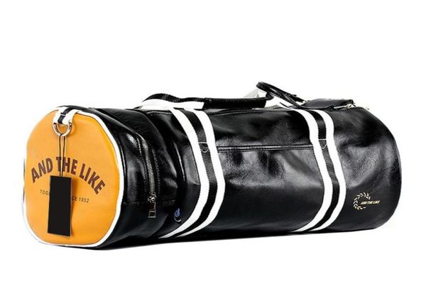 

outdoor bags men039s sports gym bag pu leather training shoulder with independent shoes pocket mixed color sport fitness travel9569980
