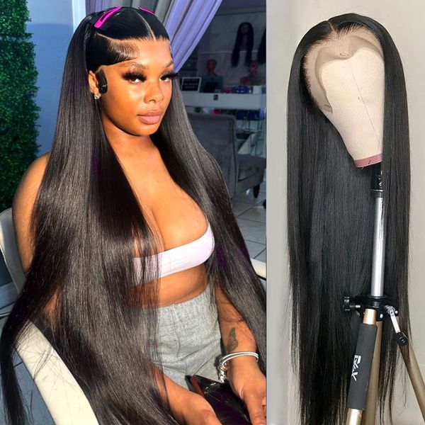 

13x6 Hd Lace Frontal Wig Brazilian Human Hair Wigs for Women Free Shipping 220%density Closure Glueless Wig Straight Lace Front Wig, Black