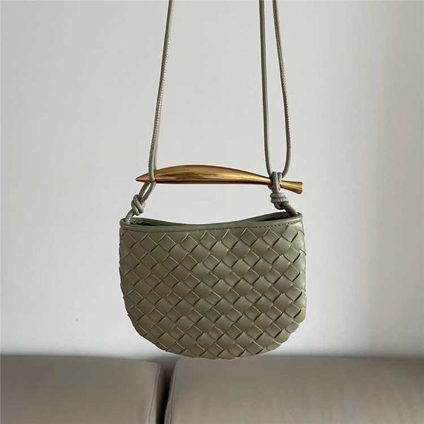 

b designer bags for ladies bags bot leather woven sardine half casual evening women's cow 2023 premium bag vent s moon mini one shoulde
