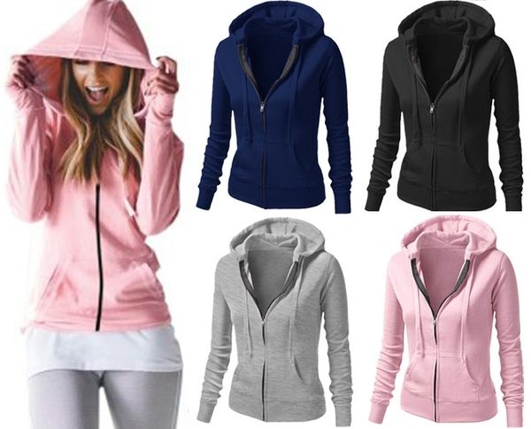 

womens hoodies sweatshirts fashion simple drawstring hooded coats women casual sport fitness hoodie fleece sweatshirt zip jackets 230818, Black