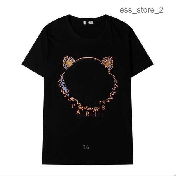 

women's men women designer shirt summer kenzo style tshirts embroidery with letters loose tees trend short sleeve shirts tiger asian s, White