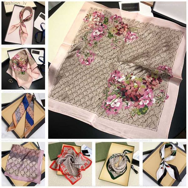 

designer letters print floral silk scarf headband for women fashion long handle bag scarves shoulder tote luggage ribbon head wraps square, Blue;gray