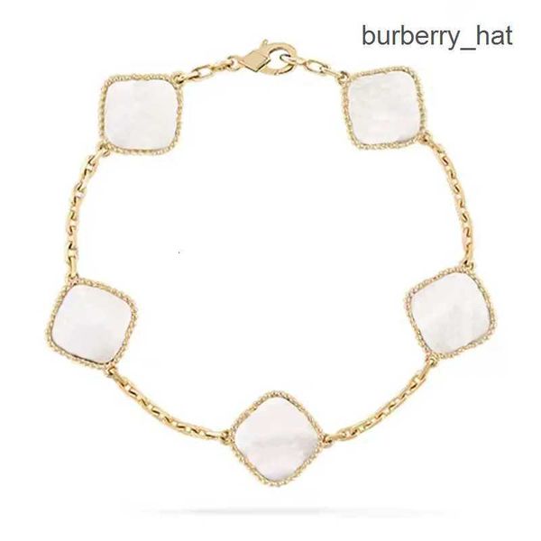 

18 style luxury clover bracelet designer jewelry for women cleef love charm bracelets gifts christmas present with box, Golden;silver