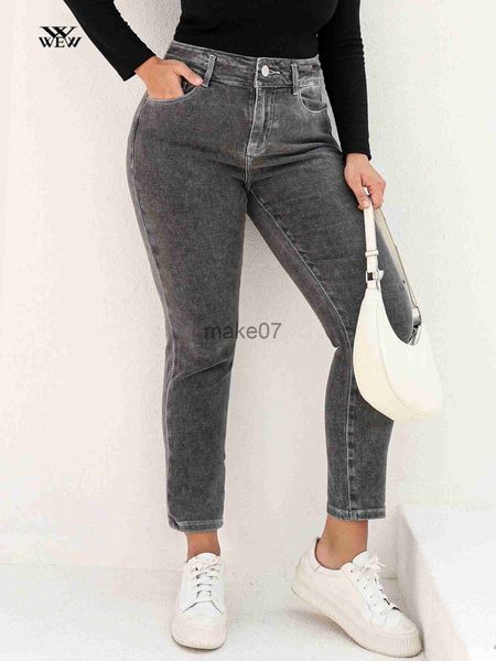 

women's jeans plus size gray jeans for women stretchy high waist mom jeans harem full length washing denim jeans curvy fitting 100 kgs, Blue