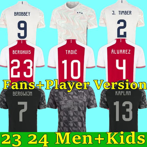 

23 24 soccer jerseys brobbey berghuis tadics black marley kit klaassen brobbey bergwijn cruyff 2023 2024 home away football shirt men kids k, Black;yellow