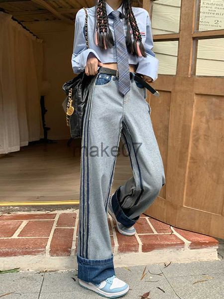 

women's jeans new women vintage japanese harajuku fashion baggy denim pants cyber jeans y2k streetwear low waist long trousers 2000s ae, Blue