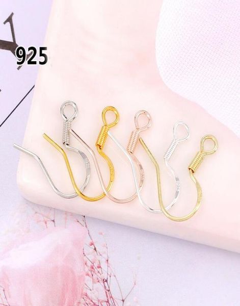 

epacket dhl color preserving 925 silver 18k gold ear hook hypoallergenic and nonslip dfdeg005 jewelry accessories ear hooks2513319, Blue;slivery