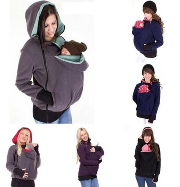 

brand new winter maternity hoodie breastfeeding clothes 3 in 1 babywearing coats maternity pregnancy multifunctional kangaroo clot6212715, White