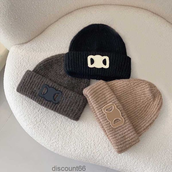 

designer wool knitted hat winter warm beanie cap for man woman fashion hats 8 colors30bt, Blue;gray