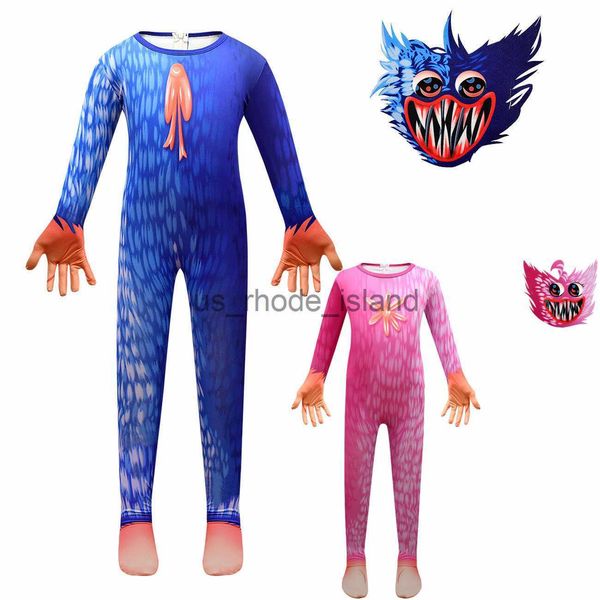 

cosplay halloween child bodysuit props cosplay wuggy's tights cartoon boy girl horror big mouth huggy holiday gifts x0818, Blue