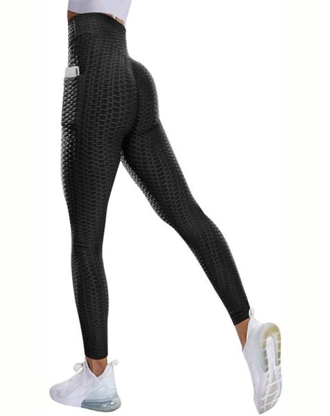 

jianweili push up leggings woman side pockets fitness anti cellulite leggings femme gym stretch pants breathable 2109025998001, Black