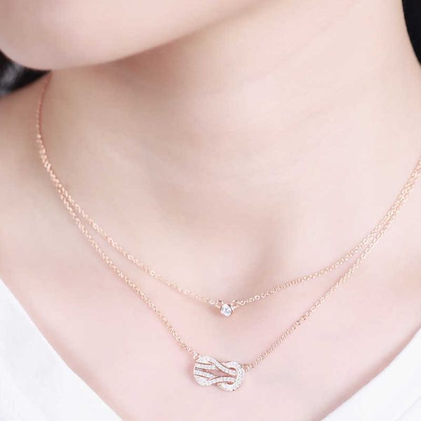 

designer bracelet luxury double layer freds necklace s925 silver plated gold creative personalized fashion trend double layer 8-line collar, Golden;silver