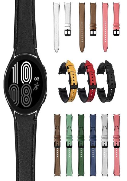 

watch bands leather silicone 20mm strap for galaxy 4 40mm 44mm curved end band classic 46mm 42mm business3316593, Black;brown