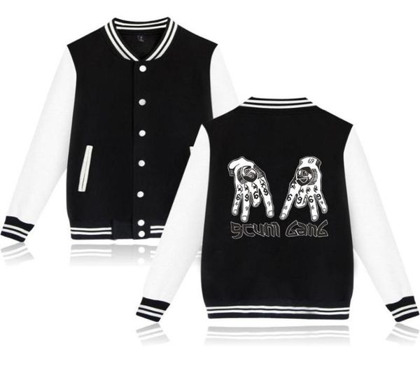 

tekashi69 6ix9ine zip up baseball uniform men039s jackets streetwear hip hop harajuku sweatshirt rap tekashi 69 scum gang hoodi9689946, Black