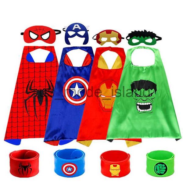

cosplay children superhero capes and masks cosplay costumes birthday party cloak christmas halloween dress up gift for kids x0818, Blue