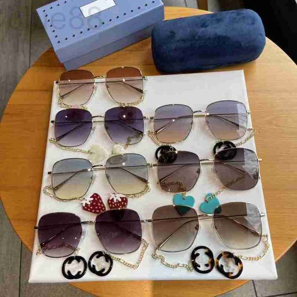

sunglasses designer women's love earrings chain fashion versatile metal frame sunglasses 1031 uv protection jc5l, White;black