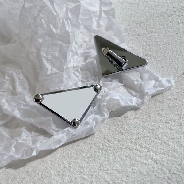 

triangle designer earrings for men studs orecchini black enamel small wedding black white fashion designer earring women ornaments zb044, Golden;silver