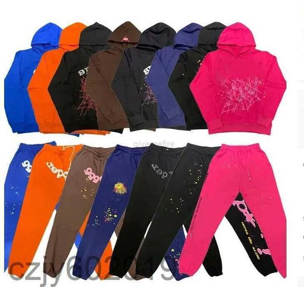 

men women hoodie foam print spider web graphic sweatshirts sp5der 555555 pullovers s-xlfsdm, Black