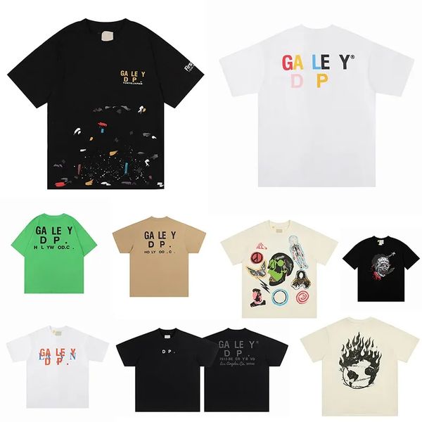 

galleries tee depts t shirts mens designer fashion short sleeves cottons tees letters print high street luxurys women leisure size s-xl, Black;brown