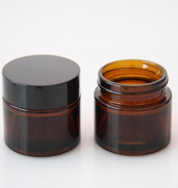 

100 x 50g amber glass jars 50ml cream jars skin care cream bottles whole1179884
