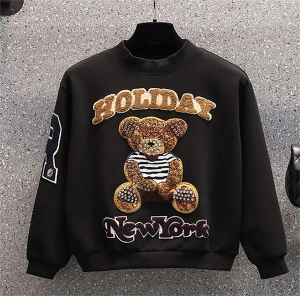 

women casual tracksuits womens two piece set spring autumn new long sleeve stitching sweatsuit girl bear jogging sportwear hoodies2639365, Gray