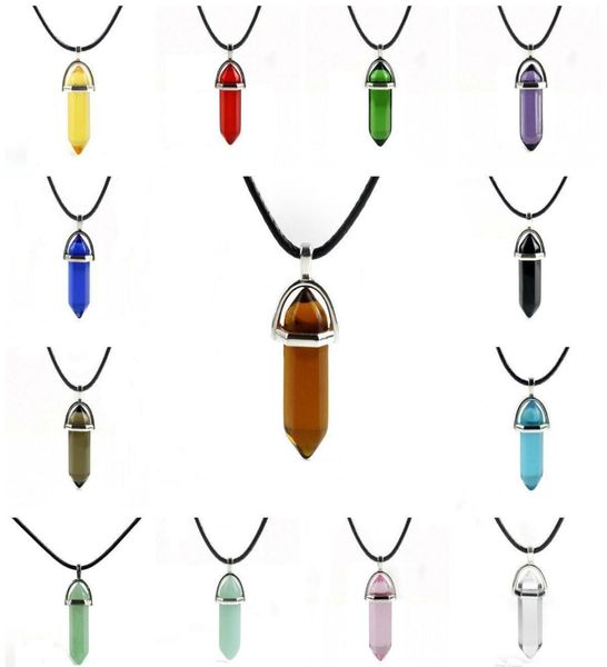 

pretty necklace gold chain healing crystals amethyst rose quartz glass resin stone chakra healing point jewelry pendants nec7277512, Silver