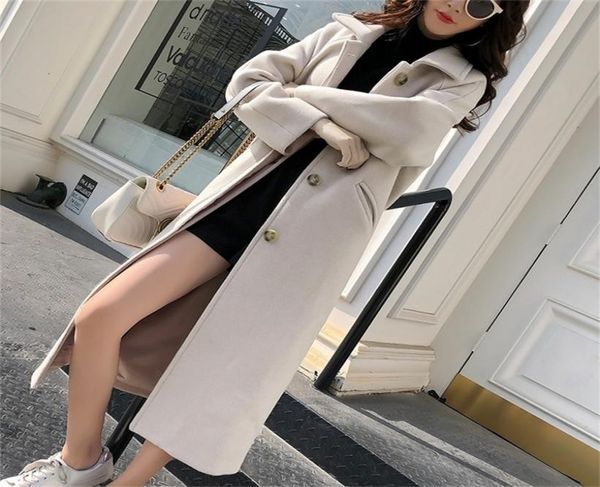 

autumn winter wool coat women singlebreasted woolen coat womens black warm slim solid coat long women 2012118856664