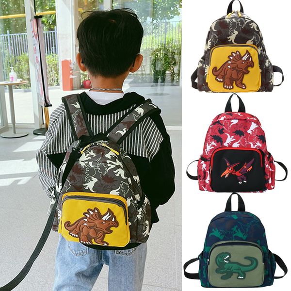 

backpacks cartoon dinosaur children high capacity kindergarten schoolbag anti lost bag boy school bags adjustable kids backpack 230818