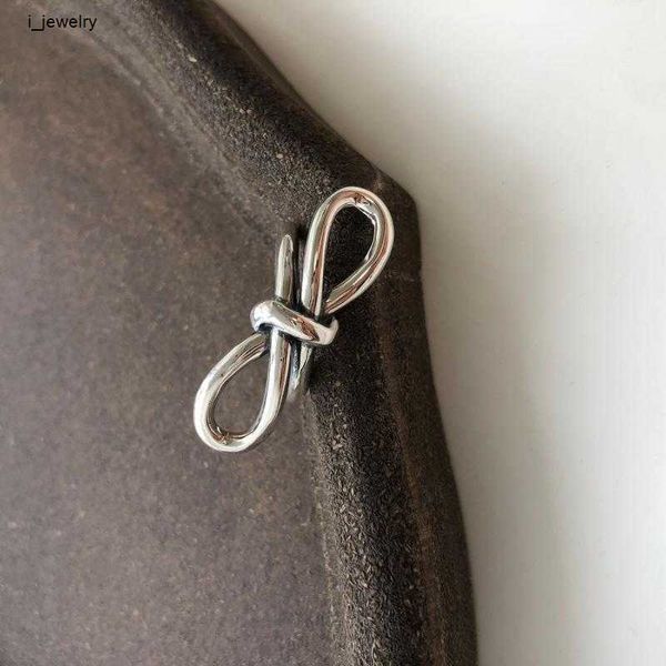 

designer ring novelty jewelry rings for women cluster rings s925 whole body sterling silver heavy industry bow ring, Golden;silver