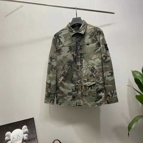 

outerwear designer badges zipper shirt jacket loose style spring autumn mens oxford breathable portable high street stones island clothing j, Black;brown