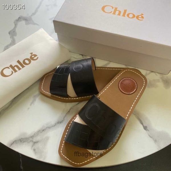 

flat woodies casual outwear ladies mesh female slipper thick cloe woody 2023 letter slippers bottom summer brand shoes oo2r