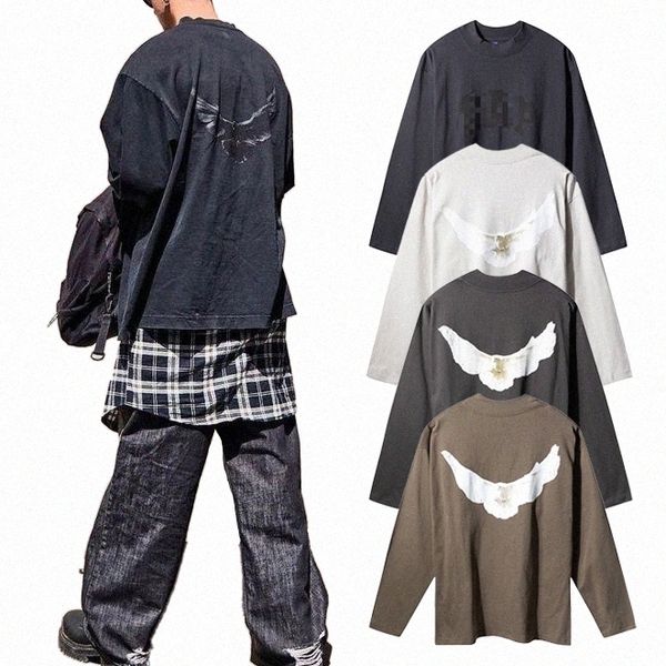 

t shirts wests long sleeve tshirt fashion men high street peace printed tees mens womens p62n#, White;black