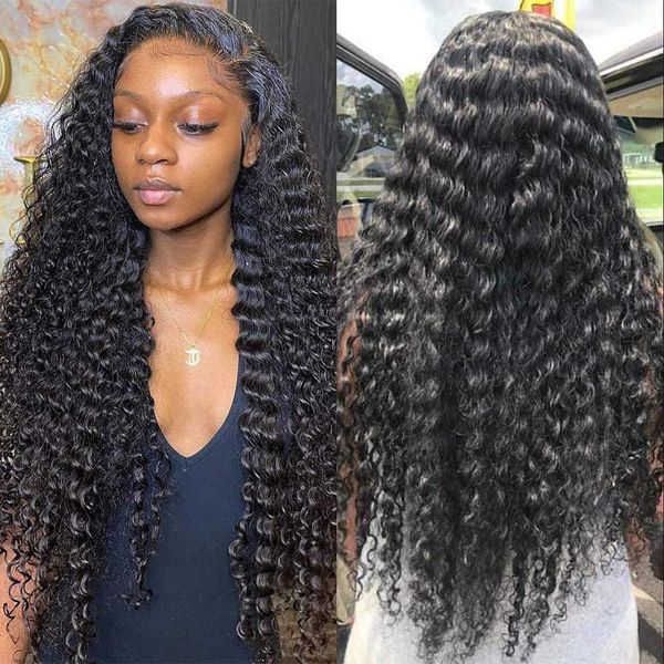 

new wig women's front lace chemical fiber long curly wig 230818, Black